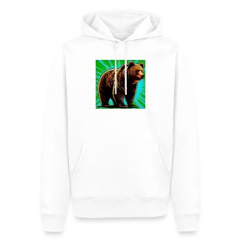 ours - Sweat à capuche Premium bio Homme - blanc - Devant - Nico (187cm)