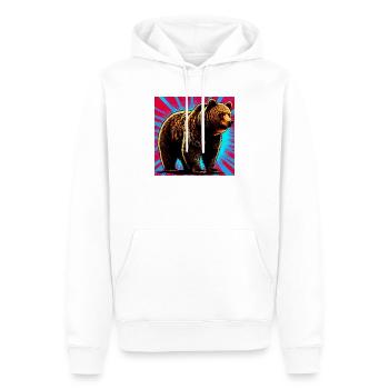 ours - Sweat à capuche Premium bio Homme - blanc - Devant - Nico (187cm)