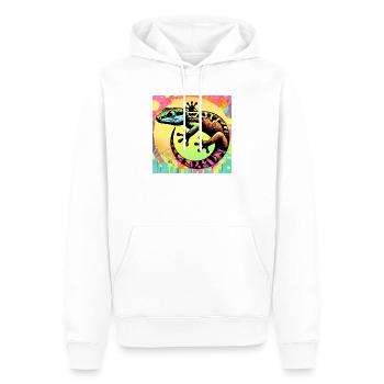 Gecko - Männer Premium Bio Hoodie - Weiß - Vorne - Nico (187cm)