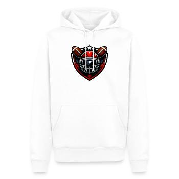 Kicker Shield Football Helm - Männer Premium Bio Hoodie - Weiß - Vorne - Nico (187cm)