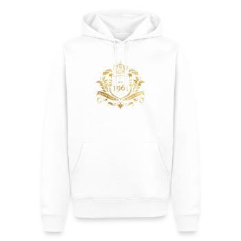 65. Geburtstag Semper Verum - Fondé en 05/1961 - Sweat à capuche Premium bio Homme - blanc - Devant - Nico (187cm)