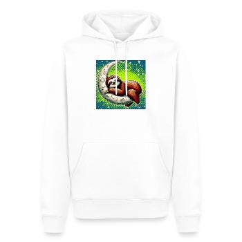 Faultier schläft auf dem Mond - Männer Premium Bio Hoodie - Weiß - Vorne - Nico (187cm)