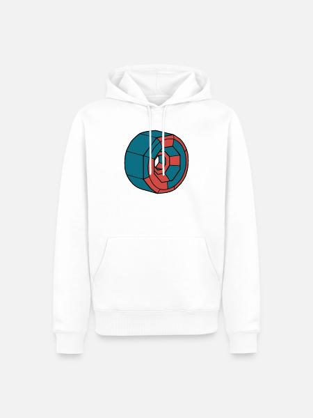 Detaillierte Skateboard Rolle Crew - Männer Premium Bio Hoodie - Weiß
