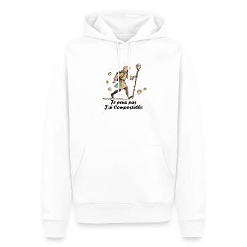 Je peux pas j'ai chemin de compostelle - Sweat à capuche Premium bio Homme - blanc - Devant - Nico (187cm)