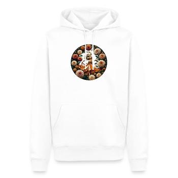 Danseuse du Cercle de Dahlia en Orange - Sweat à capuche Premium bio Homme - blanc - Devant - Nico (187cm)