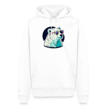 Neon-Eisbären-Sonnenbrille - Männer Premium Bio Hoodie - Weiß - Vorne - Nico (187cm)