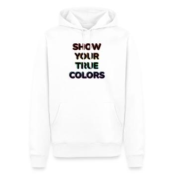Zeig deine wahren Farben LGBT-Stolz - Männer Premium Bio Hoodie - Weiß - Vorne - Nico (187cm)