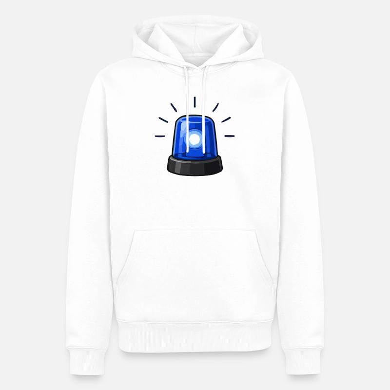 Dessin animé Lumière Alarme Bleue - Sweat à capuche Premium bio Homme - blanc