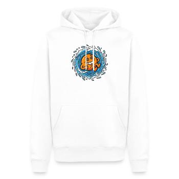 Spritzende Orange Sommer Vibes Pool Urlaub Damen - Männer Premium Bio Hoodie - Weiß - Vorne - Nico (187cm)