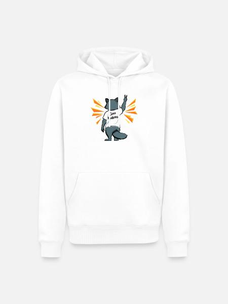 Waschbär Ciao Kakao Lustig - Männer Premium Bio Hoodie - Weiß
