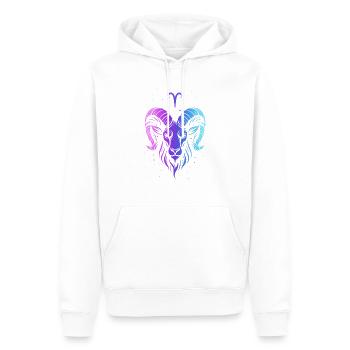 Zodiaque coloré du Bélier - Sweat à capuche Premium bio Homme - blanc - Devant - Nico (187cm)
