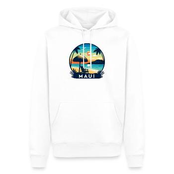 Vacances sur l’île de Maui à Hawaï : plage de Haleakala - Sweat à capuche Premium bio Homme - blanc - Devant - Nico (187cm)