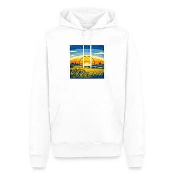 Conception du drapeau ukrainien Carte du tournesol du blé - Sweat à capuche Premium bio Homme - blanc - Devant - Nico (187cm)