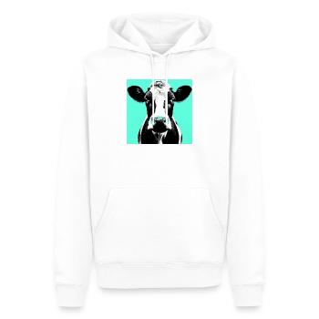 Kuh - Männer Premium Bio Hoodie - Weiß - Vorne - Nico (187cm)