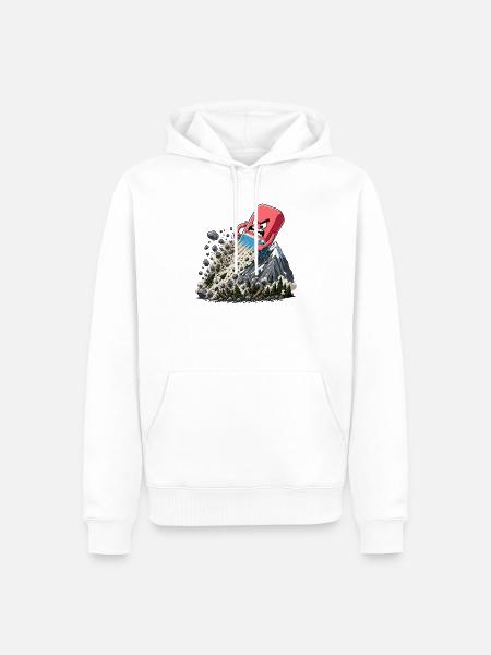Wütender Würfelsturm am Berg - Männer Premium Bio Hoodie - Weiß