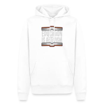 Education Is Activism Bildung Aktivismus Statement - Men’s Premium Organic Hoodie - white - Front - Nico (187cm)