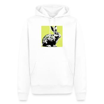 rabbit - Men’s Premium Organic Hoodie - white - Front - Nico (187cm)