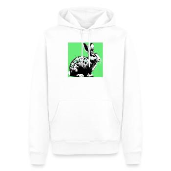 rabbit - Men’s Premium Organic Hoodie - white - Front - Nico (187cm)