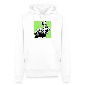 lapin - Sweat à capuche Premium bio Homme - blanc - Devant - Nico (187cm)