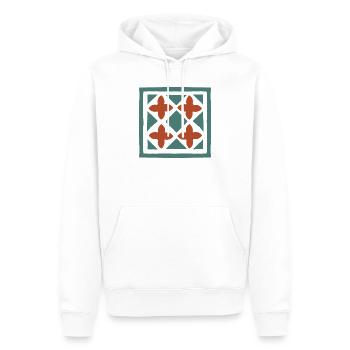 Tuiles andalouses 15 - Sweat à capuche Premium bio Homme - blanc - Devant - Nico (187cm)