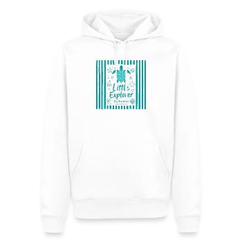 Petite Tortue Exploratrice - Sweat à capuche Premium bio Homme - blanc - Devant - Nico (187cm)