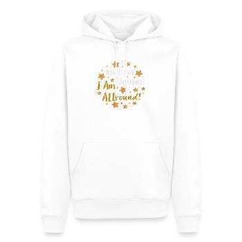 Je suis tout rond - Sweat à capuche Premium bio Homme - blanc - Devant - Nico (187cm)