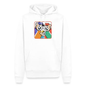 Famille d’ours dans un style cartoon coloré - Sweat à capuche Premium bio Homme - blanc - Devant - Nico (187cm)
