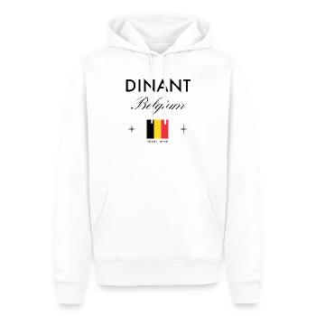 Dinant Belgien Koordinaten Reise Souvenir - Männer Premium Bio Hoodie - Weiß - Vorne - Nico (187cm)