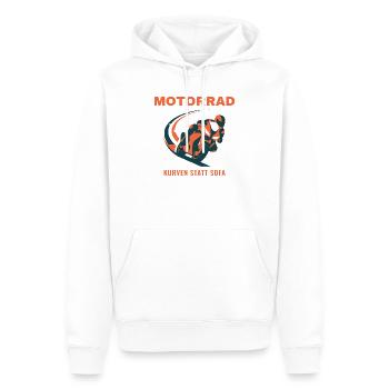 Motorrad Kurven Statt Sofa Biker Geschenk - Männer Premium Bio Hoodie - Weiß - Vorne - Nico (187cm)