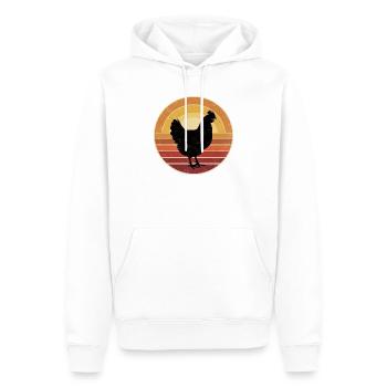 Retro Chicken Sunset Vintage - Men’s Premium Organic Hoodie - white - Front - Nico (187cm)