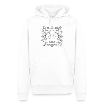 Gluecksbringer Mandala zum ausmalen - Männer Premium Bio Hoodie - Weiß - Vorne - Nico (187cm)