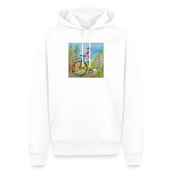  Hochrad - Männer Premium Bio Hoodie - Weiß - Vorne - Nico (187cm)