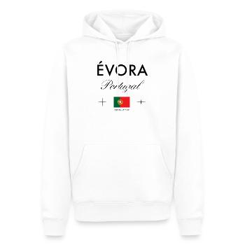 Evora Portugal Koordinaten Reise Souvenir - Männer Premium Bio Hoodie - Weiß - Vorne - Nico (187cm)