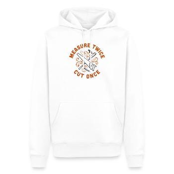 Mesure deux fois coupée une fois - Sweat à capuche Premium bio Homme - blanc - Devant - Nico (187cm)