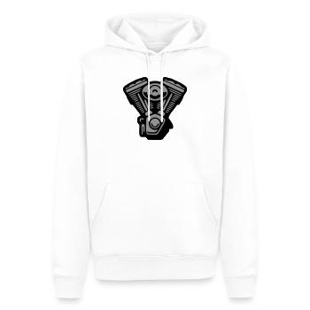 Graphismes du bloc moteur V2 - Sweat à capuche Premium bio Homme - blanc - Devant - Nico (187cm)