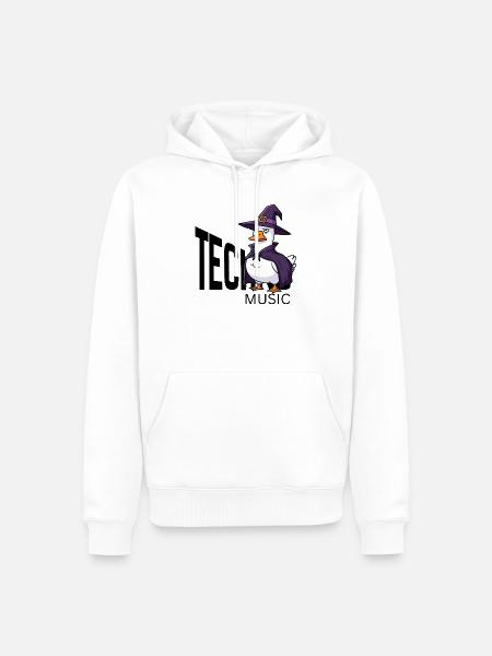 Techno-Enten-Zauberer - Männer Premium Bio Hoodie - Weiß