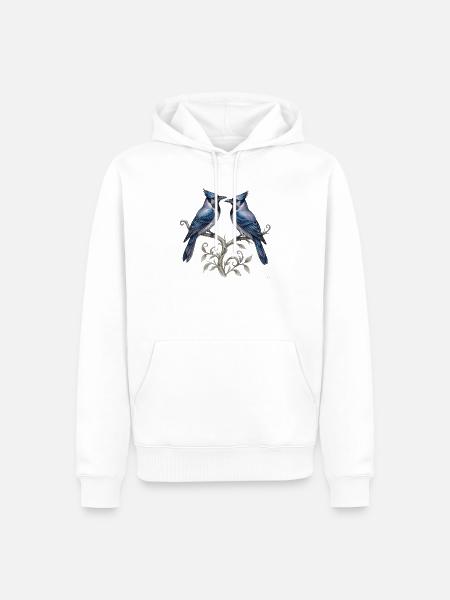 Blue Jays Resting Branch Design. - Männer Premium Bio Hoodie - Weiß
