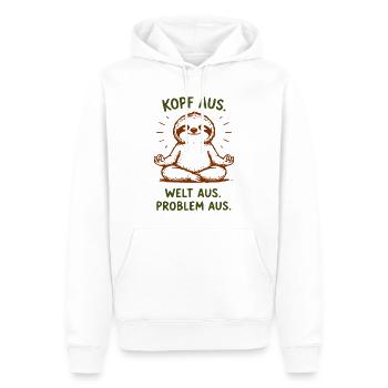 Langsamer Faultier Meditationsdesign - Männer Premium Bio Hoodie - Weiß - Vorne - Nico (187cm)