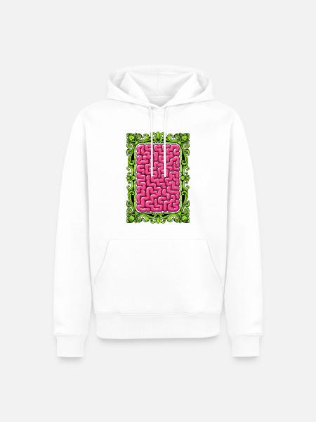 Brain in a frame - Männer Premium Bio Hoodie - Weiß