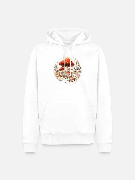 Magische Pilze Waldweg Cottagecore Natur - Männer Premium Bio Hoodie - Weiß