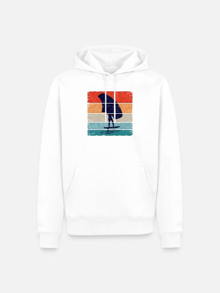 Foiling Retro Sunset Square - Männer Premium Bio Hoodie - Weiß