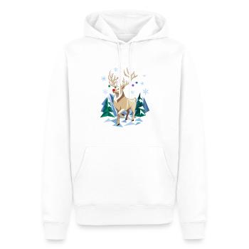 Winterrentiere im geometrischen Stil - Männer Premium Bio Hoodie - Weiß - Vorne - Nico (187cm)