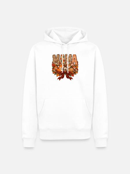 Schlafende Waldtiere Mama - Männer Premium Bio Hoodie - Weiß