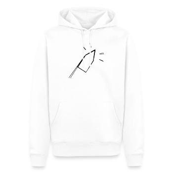 Silvesterrakete handgezeichnet - Männer Premium Bio Hoodie - Weiß - Vorne - Nico (187cm)