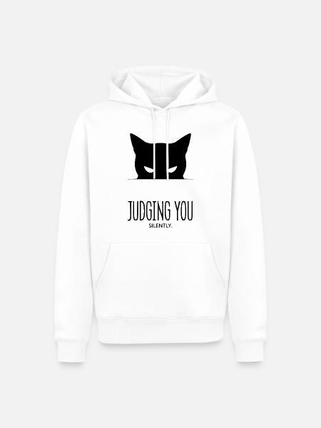 Judging you - Männer Premium Bio Hoodie - Weiß