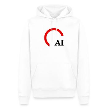 Rotes Hemisphärenbogenlogo - Männer Premium Bio Hoodie - Weiß - Vorne - Nico (187cm)
