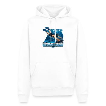 Unterwasser Rugby Action-Illustration - Männer Premium Bio Hoodie - Weiß - Vorne - Nico (187cm)