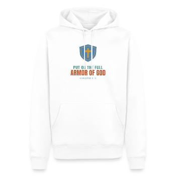 Put On The Full Armor Of God – Ephesians 6:11 - Männer Premium Bio Hoodie - Weiß - Vorne - Nico (187cm)
