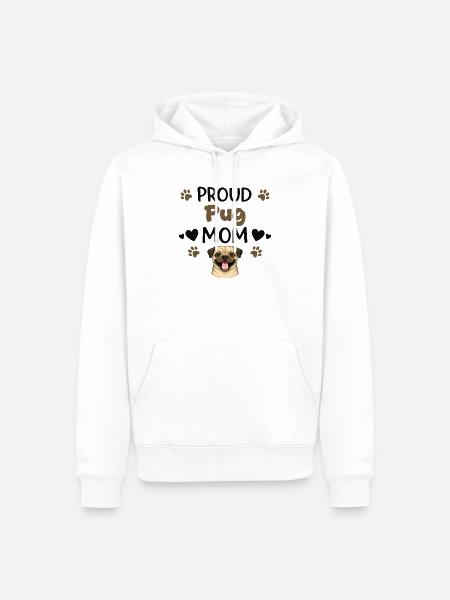 Stolze Puggy Mutter, Mops - Männer Premium Bio Hoodie - Weiß