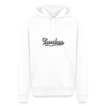 Freedom - Männer Premium Bio Hoodie - Weiß - Vorne - Nico (187cm)